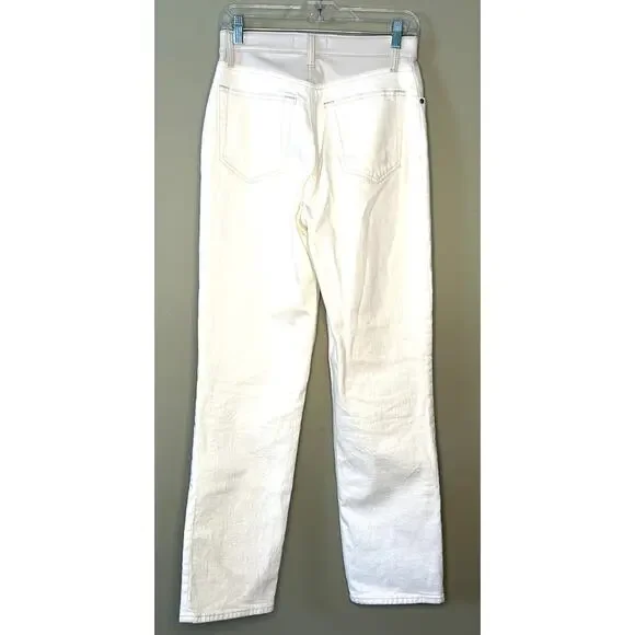 Abercrombie A & F The 90's Straight Ultra High Rise Cream Jeans Curve Love 28/6 - Picture 10 of 11